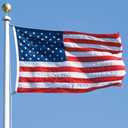 American Flag 5x8 FT Embroidered Stars, Sewn Stripes, Brass Grommets Polyester USA US Flag Long Lasting for Outdoor Use