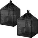 Pond Filter Bag, Pump Barrier Bag, Anti-Clogging Cube Filter Box, Black Media Bag Pump Mesh Bag for Outdoor Water Fish Ponds (7"x 2 pack)