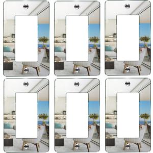 6 Pcs Acrylic Light Switch Plates Outlet Covers Durable Mirror Wall Plate Decorative Acrylic Mirrored Switch Plates And Outlet Covers Plates