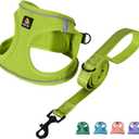 BELLA & PAL Step in Vest Harness for Small and Medium Dogs, No Pull Small Dog Harness with Leash Set, Comfortable Air Mesh Dog Vest Harness with Reflective Strip (Avocado Green, XS)