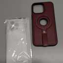 for iPhone 16 Pro Max Leather Case with Stand, Anti-Slip Grip Ring, Fits for MagSafe (Burgundy, IP 16 Pro Max-6.9inch)