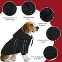 ASENKU Cozy Dog Hoodie，Soft Sweater with Adjustable Hood, Back Pocket and Leash Access Hole，Warm Reflective Sweatshirt for Cold Weather（Black，2XL