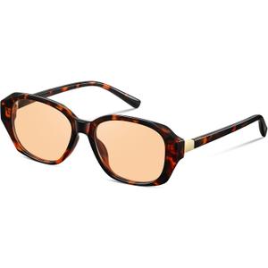 Retro Polarized Hexagon Sunglasses Womens - Trendy Cat Eye Sun Glasses Lightweight 90s Shades with UV Protection