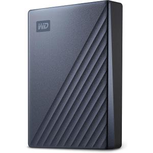 WD 5TB My Passport Ultra, Blue, Portable External Hard Drive, backup software with defense against ransomware, and password protection, USB-C and USB 3.1 - WDBFTM0050BBL-WESN