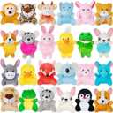 9 Pack Mini Stuffed Animals Bulk Party Favors For Kids Treasure Box Toys Classroom Plush Toys Claw Machine Key Chains Carnival Prizes Small Valentine Halloween Christmas Gifts Stocking Stuffers