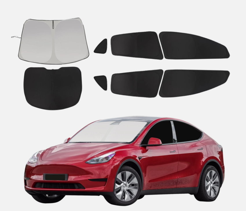 Windshield Sun Shade for Tesla 8, Model Y, 2020-2024 2 PC