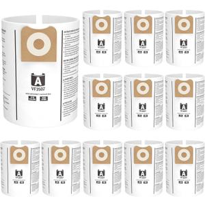 12 Pack 23743 VF3502 Vacuum Bags Compatible with Ridgid 12 to 16 Gallon Wet Dry Vacuums, High Efficiency Replacement Filter Bags for Model WD1950 WD1956 WD1850 WD1851 RV2400HF WD1450 WD1680 WD1270