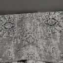 jinchan Fiora Round Rug 5ft Area Rug - Indoor Vintage Hallway Circle 5' Washable - Ultra-Thin Low Pile Soft Small Non Slip Distressed Floral Print for Living Room Dining Room Bedroom Entryway Grey