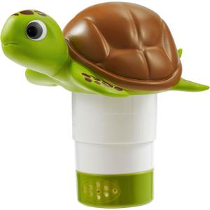 Chlorine Floater, Floating Pool Chlorine Dispenser, Fits 1 and 3 Inch Tablets & Bromine Holder for Large/Small Pools, Hot Tub, Spa - Sea Turtle