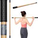 Bamboo Stretch Yoga Stick, 5ft/149 cm, Flexibility Stick for Physical Therapy, Premium Yoga Dowel with Super Sturdy Rubber Handle Ends, Exercise Bar for Posture Corrector