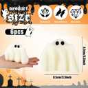 2 x 6 Pieces Halloween Large Ghost Candles White Spooky Scented Halloween Candles Horror Gifts Candle Tea Lights Goth Room Decor for Summer Dining Table Party Bedroom(Goth Style,White)