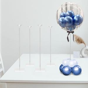 TEKXYZ 23.6 Inch Height Clear Acrylic Balloon Stand for Table Centerpiece Decoration, Set of 4