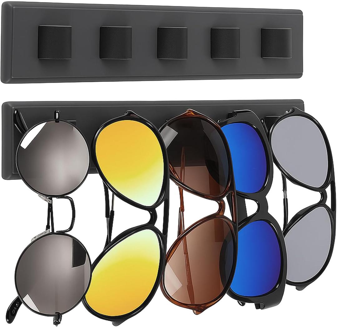 2 pack Sunglass Organizer, Wall Mounted Sunglasses Organizer, Wooden Glasses Holder Sunglass Holder, Sunglasses Rack for Hanging Your Multiple Eyeglasses, for Wall, Home Decor