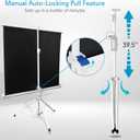 Pyle 50 Inch Portable Projector Screen with Tripod Stand Lightweight, Durable, Easy Pull Setup Mobile Projection Screen with 4:3 Aspect Ratio, White Matte Fabric for Indoor/Outdoor Use