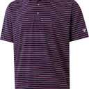 M MAELREG Boys' Polo Shirt Striped Short Sleeve Moisture Wicking Performance Stretch Active Casual Collared Kids Golf Shirt (8 Years)