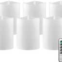 Stonebriar 6 Count Real White Wax 3x4 Flameless LED Pillar Candles with Remote and Timer