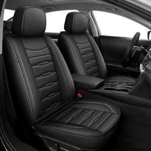 AOMSAZTO 5 Car Seat Covers Full Set Custom Fit for Honda Accord 2018 2019 2020 2021 2022 Waterproof Faux Leather Seat Covers Protectors Compatible Airbags (Only Fit for 5 Seats, Black)