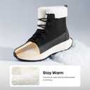 NORTIV 8 Women's Winter Boots Ankle Waterproof Lightweight Snow Sneaker Boots (Black)