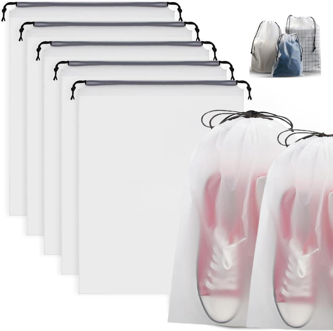 20 Pcs Travel Shoe Bags Shoe Organizer for Packing Clear Drawstring Travel Shoe Bag for Luggage