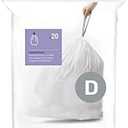 simplehuman CW0163 20L, 20 Liners, White — Code D 2 Pack