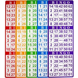 Yuanhe Bingo Paper Game Cards - 3 Cards - 100 Sheets in Mixed Colors