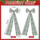 Large Christmas Tree Topper Bow 46"x15.7" Floral Block Print Xmas Tree Toppers Bows Christmas Wreath Decor for Home Indoor/Outdoor Holiday Decor(Red and Green)