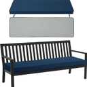 Outdoor Bench Cushion, Water-Resistant & Fade-Resistant, Porch Swing Cushions with Ties, Patio Furniture Seat Pads for Garden Loveseat, Removable Cover Non-Slip Bottom, 48 x 16 Inch, Navy Blue