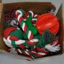 Christmas Dog Toys 15 Pack, Puppy Rubber Chew Toys with Rope Toys Set, Interactive Tough Christmas Gifts Box for Dogs, Training Playing Teething Busy Toys Bulk for Holiday Puppies Presents (Red)