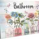 Farmhouse Bathroom Flower Canvas Wall Art Relax Soak Relaxation Wall Decor Picture Dragonfly Floral Poster Prints for Bathroom Decoration Ready To Hang