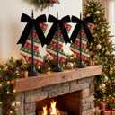 3 Pcs Christmas Stocking Holder for Mantel 22 Inch Christmas Stocking Holder Stand Freestanding Hanger Fireplace Wreath Stand Display Vintage Standing for Wreath Hanging Ornament