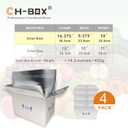 Insulated Shipping Boxes with Liners, 4 Pack 15'' x 10'' x 11'' Small Cold Shipping Boxes, for Perishable Frozen Food Shipping, White (TB151011L-4)