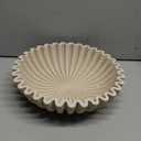 YMXYJM Large Decorative Bowl, Modern Handicraft Bowls for Home Decor, Decorative Fruit Bowl for Kitchen Counter, Ruffle Decor, Stylish Key Bowl for Entry Table, Artificial Stone Beige