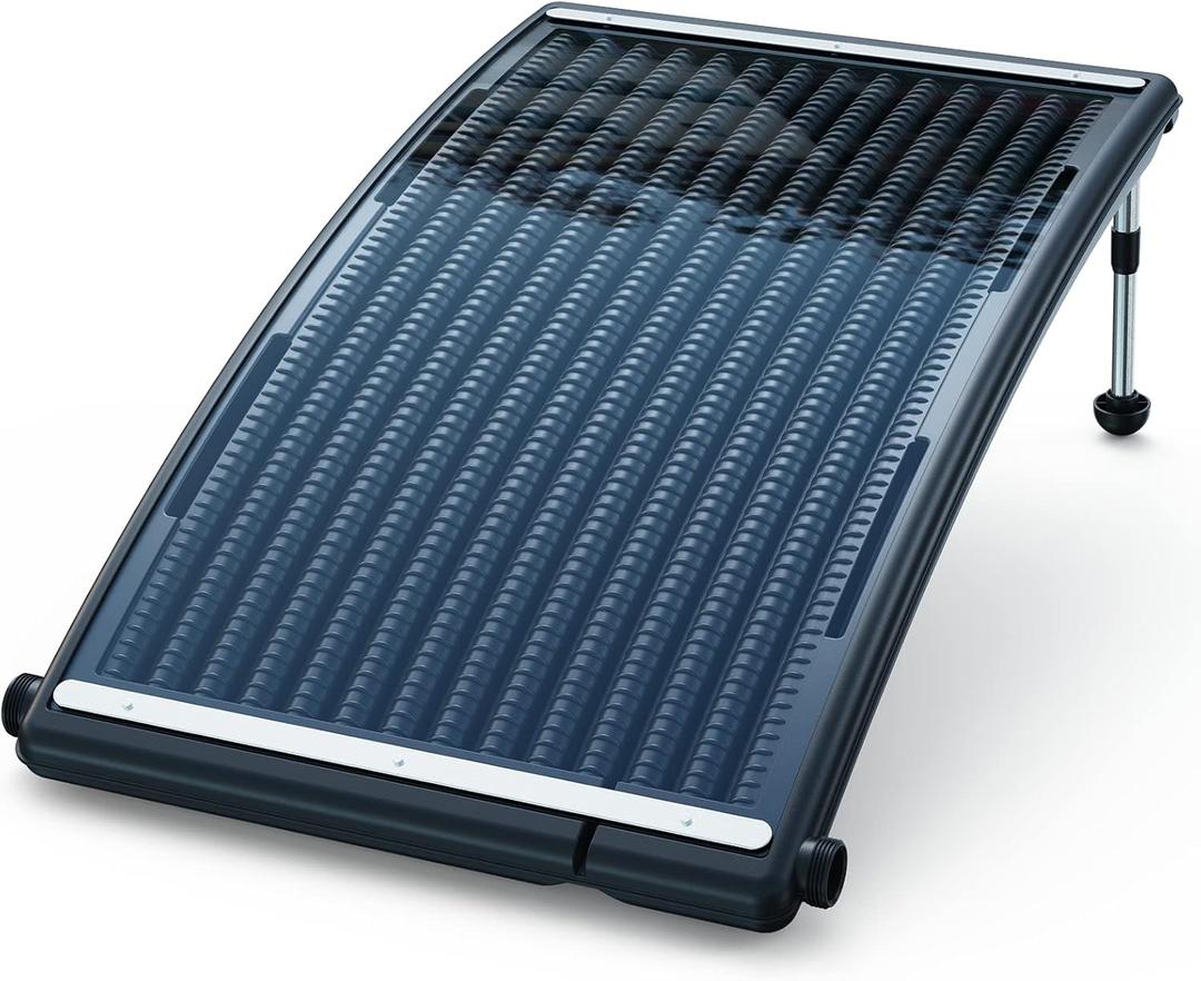 Curve Solar Pool Heater, Made for Above-Ground and Inground Pools, Includes 2 Adapters, 2 Hoses & Clamps
