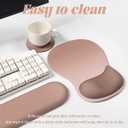 Gel Wrist Rest with Mouse Pad, Purple Ergonomic Office Mousepad with Wrist Support Wrist Rest for Computer Keyboard Set, Non-Slip Base Memory Gel Designfor Desk, Office, Home (Purple)