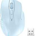 TECKNET Wireless Mouse, 2.4G Ergonomic Optical Mouse, Computer Mouse for Laptop, PC, Computer, Chromebook, Notebook, 6 Buttons, 24 Months Battery Life, 2600 DPI, 5 Adjustment Levels  Green