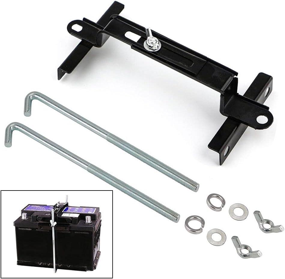 Adjustable Battery Hold Down, Universal Battery Adjustable Crossbar with L Bolt Battery Hold Down Holder for Car SUV (Bolt Length 24cm/9.45inches)