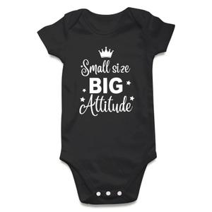 UNIFACO Baby Bodysuit for Boys and Girls, Small Size Big Attitude (Black, S)