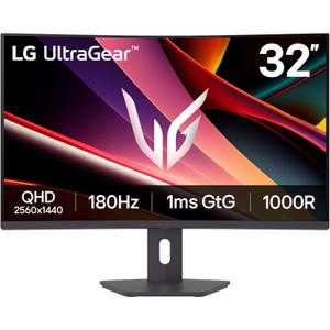 LG 32G600A-B 32-inch Ultragear QHD (2560 x 1440) Curved Gaming Monitor, 180Hz, 1ms, AMD FreeSync, HDMI, DisplayPort, Tilt/Height/Swivel Adjustable Stand, Black