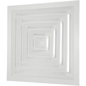 PATIKIL 13" x 13" Square Ceiling Diffuser, Aluminum Square Vent Cover HVAC Ceiling Diffuser for HVAC System Horizontal Flow Duct Industrial Home Office,White,16" x 16" Ducting Opening Size