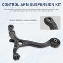Front Control Arms Upper Lower Suspension Kit Fit for Honda Accord 2008 2009 2010 2011 2012 with Inner Outer Tie Rods End Links Sway Bar Ball Joints Driver Passenger Side-12pc