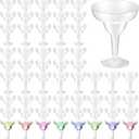 72 Pcs Plastic Margarita Glasses 8 oz Plastic Margarita Cups Mexican Theme Cocktail Glasses Shatterproof Disposable Cocktail Cups for Cinco De Mayo Fiesta(Clear)