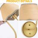 Boho Wall Sconces Set of Two Rattan Wall Lamp Rustic Brass Wall Mount Light Hardwire Wall Sconces Lighting for Bedroom Living Room Hallway Vanity Stairway, E26 Base, 2 Pack