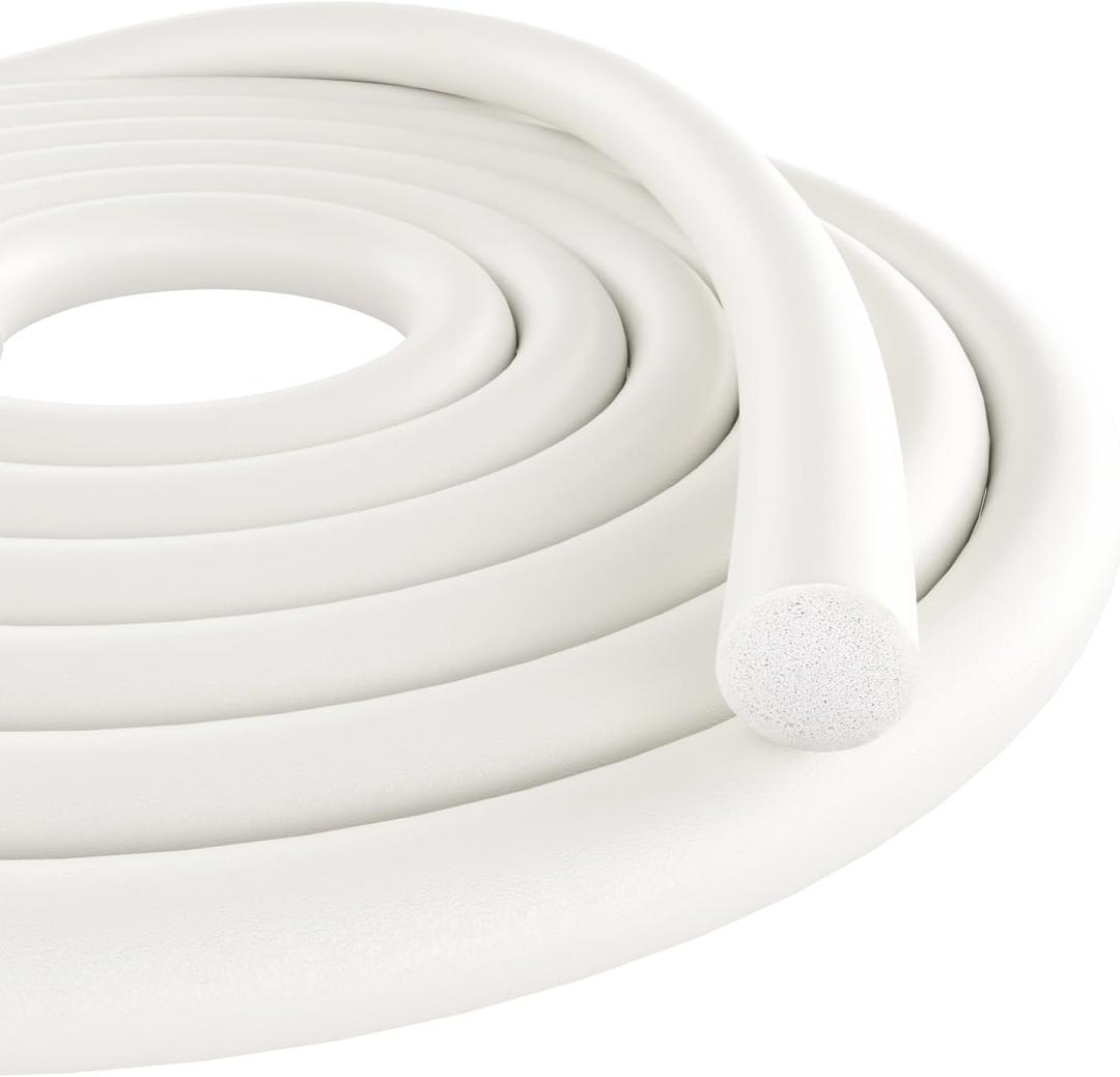 Storystore Backer Rod,1" Diameter x 16.4' Length White EPDM Rubber Caulk Saver for Gaps and Weather Stripping Door Seal, Concrete Expansion Joint Filler