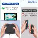 TanReginal Charging Grip for Switch 2 J0ycon NS 2 Charge Grip Compatible with Nintenndo Switch 2 J0ycon, Play While Charging, Portable NS 2 Controller Charger with Indicators - Black