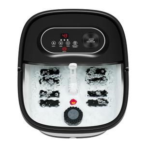 Snailax Foot Spa with Heat, Foot Bath, Collapsible Foot Spa Bath Massager with 8 Massage Rollers, Temperature Control, Bubbles, Pumice Stone, Foot Soaking Tub (Black)