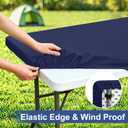 homing Rectangle Table Cloth Cover, Waterproof Polyester Elastic Fitted Tablecloth, Fits for 4 Foot Folding Tables, Washable Table Protector for Picnic, Camping, 4th of July (Navy Blue, 24" x 48")