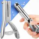 Chumia 1 Pcs Heavy Duty Hole Punch 2" Long Reach 1/8 Inch Paper Single One Hole Puncher Deep Throat Reduced Effort Hand Held Alloy Punch for ID PVC Cards 5 Inch Tall 25 Sheet Capacity