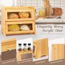 VEDALIO Bread Box For Kitchen Countertop, Corner Breadbox, Bread Boxes for Kitchen Counter Organizer Decor Storage, Wooden Storage Box Breadbox, Housewarming Birthday Wedding Christmas Gift
