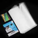 50 Pcs 12x16 inch Cello Cellophane Treat Bags Clear Flat for Gift Wrapping, Bakery, Cookie, Candies, Dessert, Baskets Packaging with Color Twist Ties