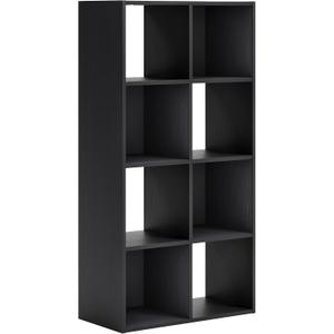 Signature Design by Ashley Langdrew Cube Storage Organizer, Eight‑Cube Matte Black Shelving for Closet Shelves and Storage Solutions, Engineered Wood, 23.74" x 47", 24"W x 12"D x 48"H